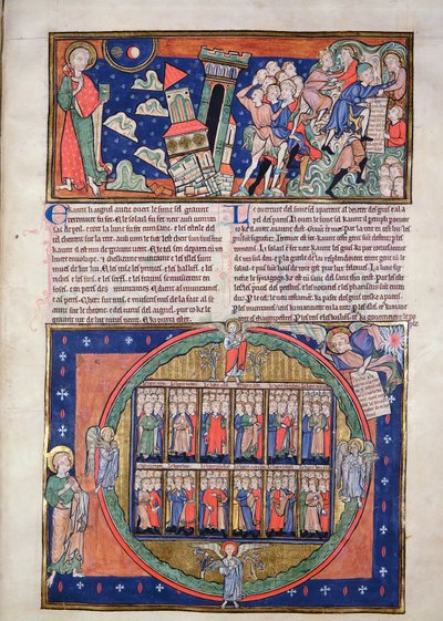 Das sechste Siegel, aus der Trinity Apocalypse, ca. 1250 von English School